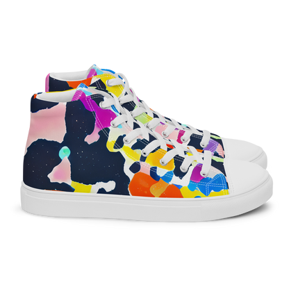 Men's High Top Canvas Shoes - Kaleido Burst