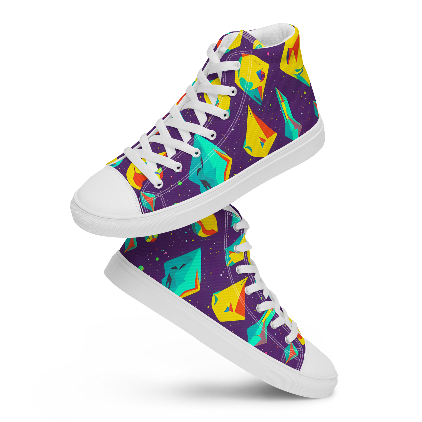 Men's High Top Canvas Shoes - Cascading Prism