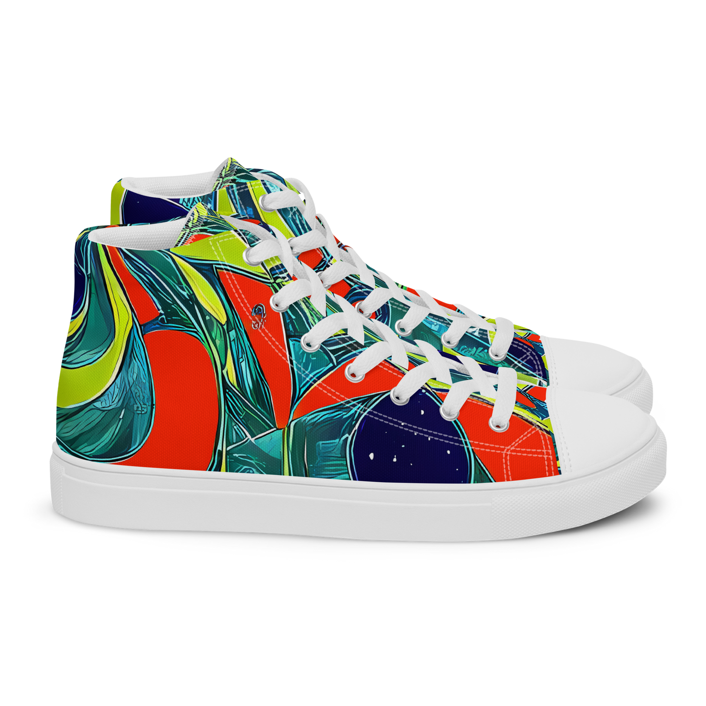 Men's High Top Canvas Shoes - Harmonic Mirage
