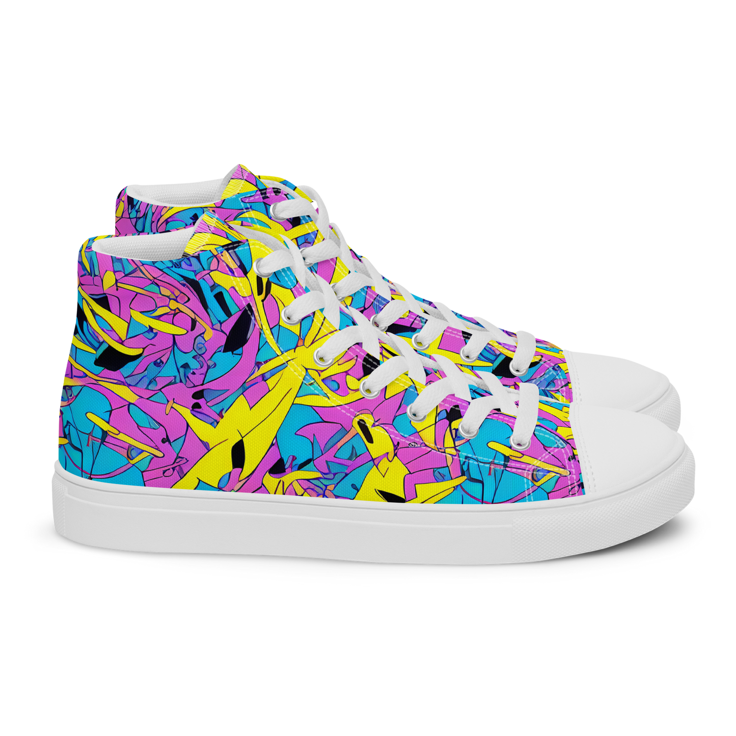 Men's High Top Canvas Shoes - Neon Jive