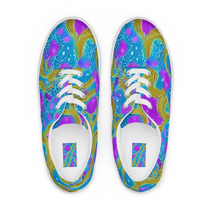 Women's Lace-Up Canvas Shoes - Mystic Waves