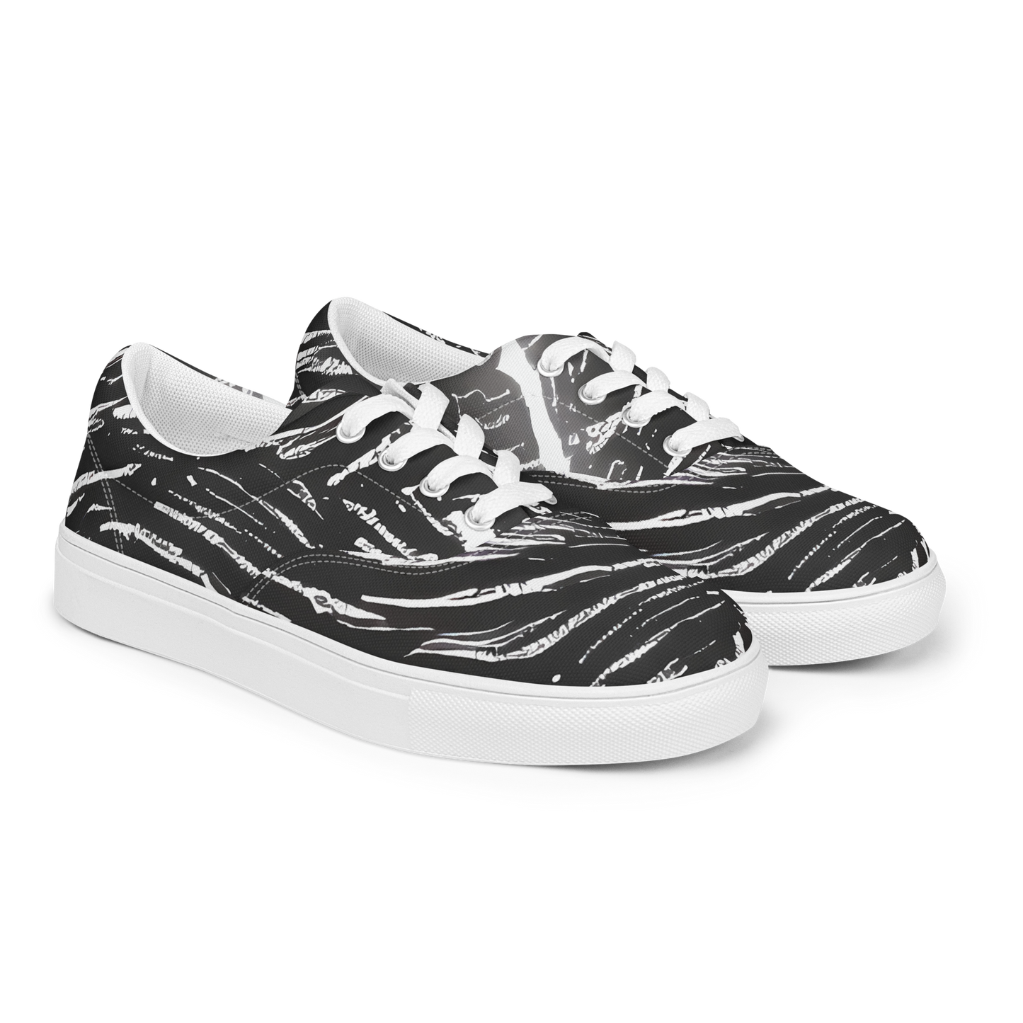 Men's Lace-Up Canvas Shoes - Silver Swirl