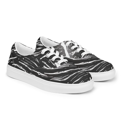 Men's Lace-Up Canvas Shoes - Silver Swirl