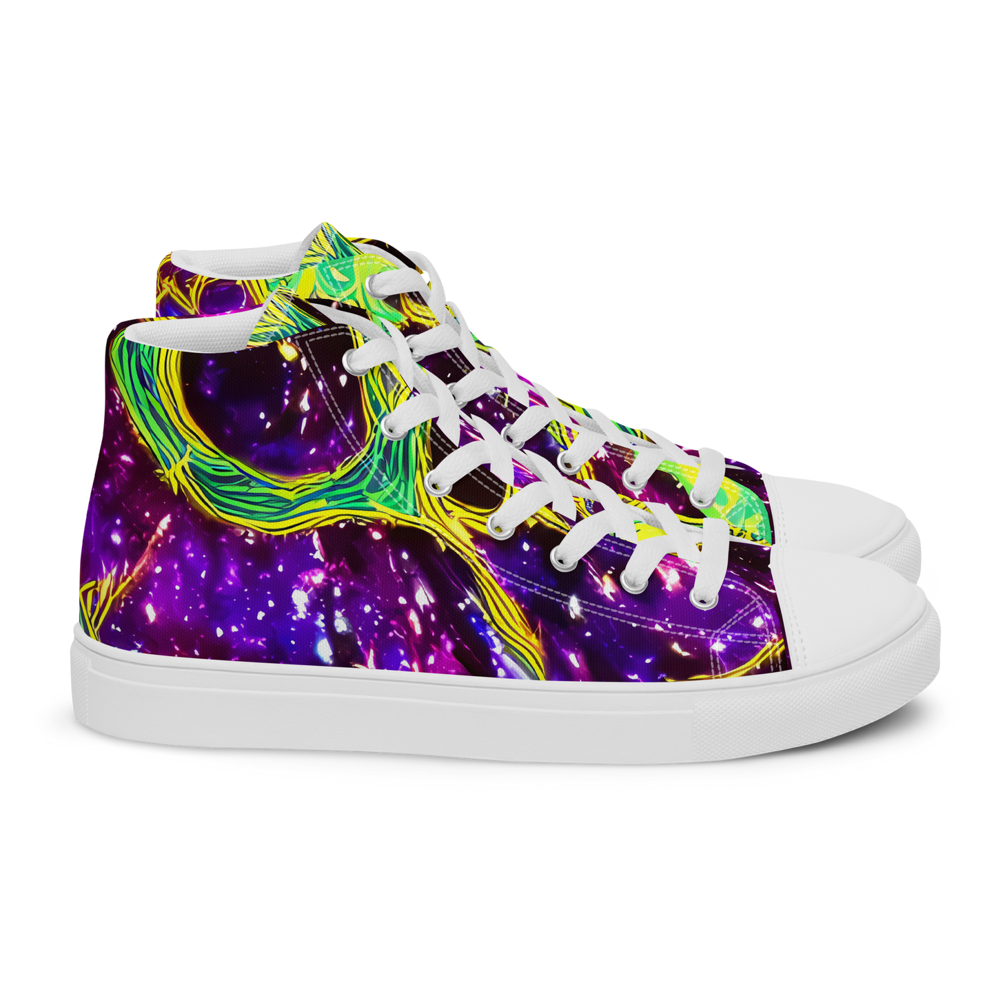 Men's High Top Canvas Shoes - Galactic Web