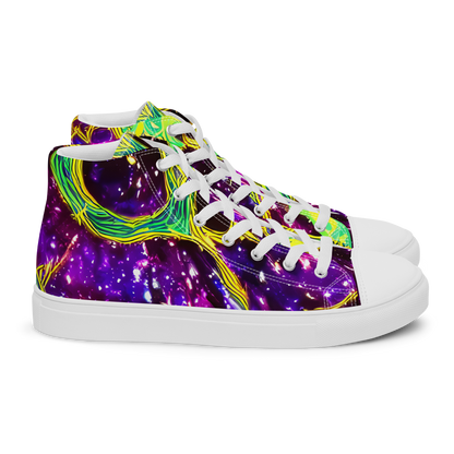 Men's High Top Canvas Shoes - Galactic Web