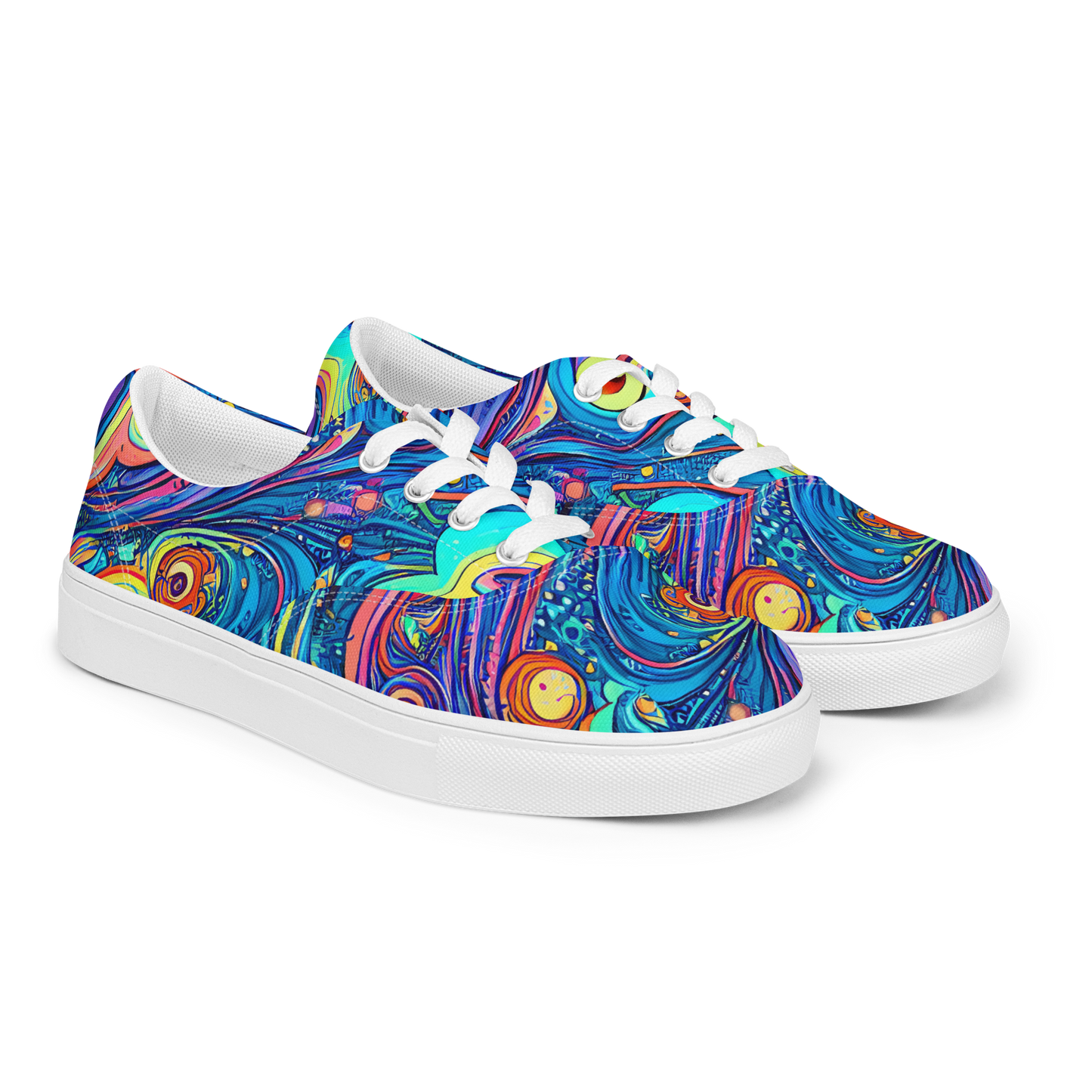 Women's Lace-Up Canvas Shoes - Echoes of Vortex