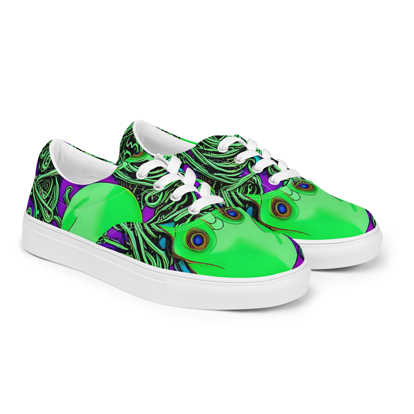 Men's Lace-Up Canvas Shoes - Ghostly Labyrinth