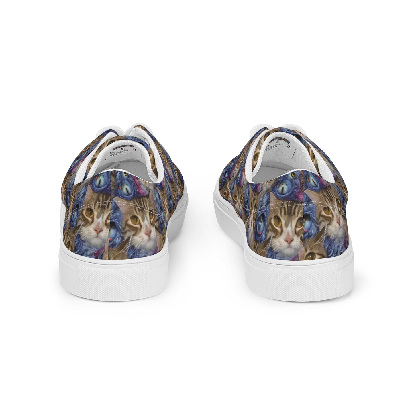 Men's Lace-Up Canvas Shoes - Feline Fantasy