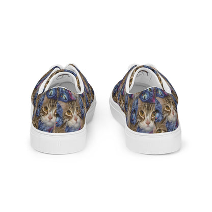Men's Lace-Up Canvas Shoes - Feline Fantasy