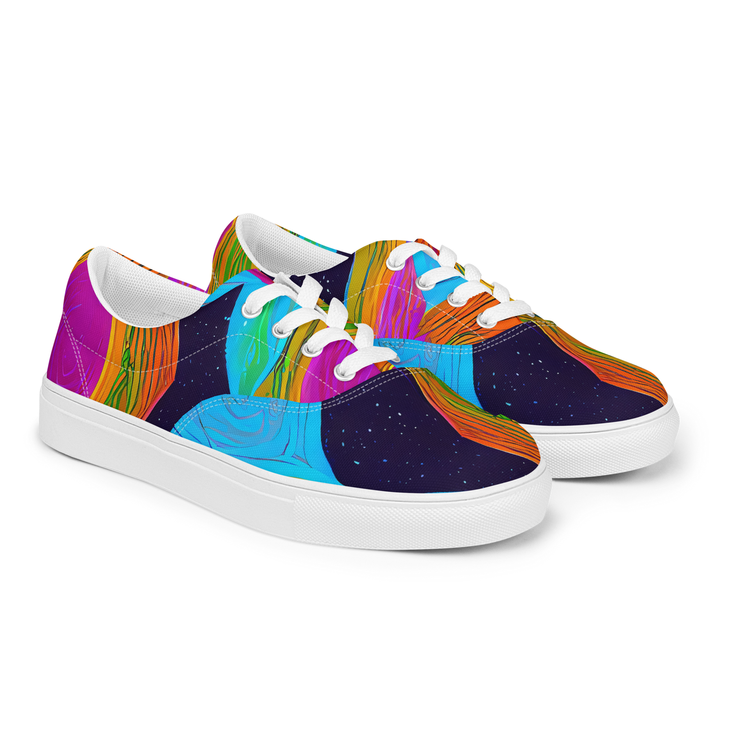 Men's Lace-Up Canvas Shoes - Galactic Harmony