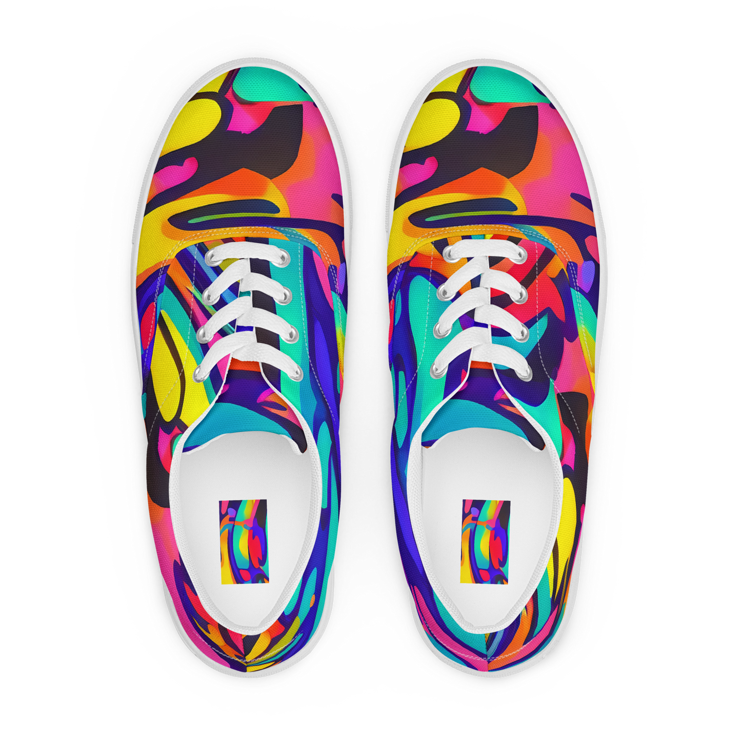 Women's Lace-Up Canvas Shoes - Electric Ecstasy