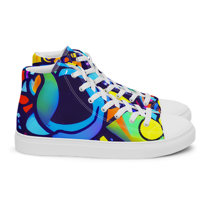 Men's High Top Canvas Shoes - Neon Graffscape