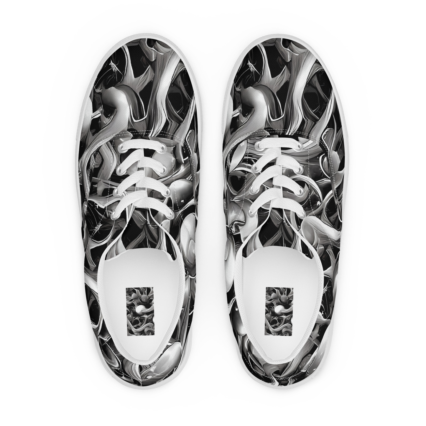 Women's Lace-Up Canvas Shoes - Fluid Monochrome