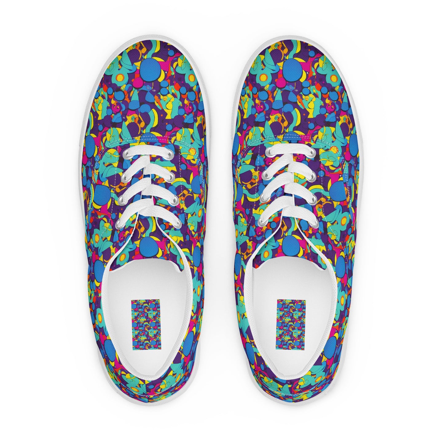 Women's Lace-Up Canvas Shoes - Psychedelic Harmony