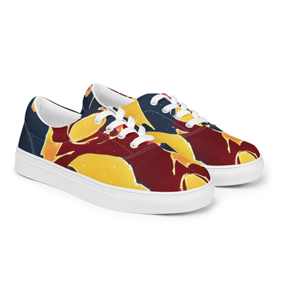 Men's Lace-Up Canvas Shoes - Sunset Silhouette