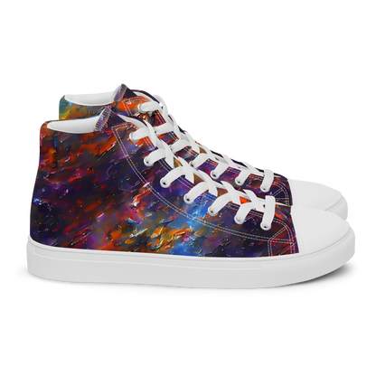 Men's High Top Canvas Shoes - Auroral Ripples