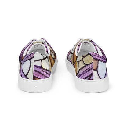 Men's Lace-Up Canvas Shoes - Stained Glass Whirl