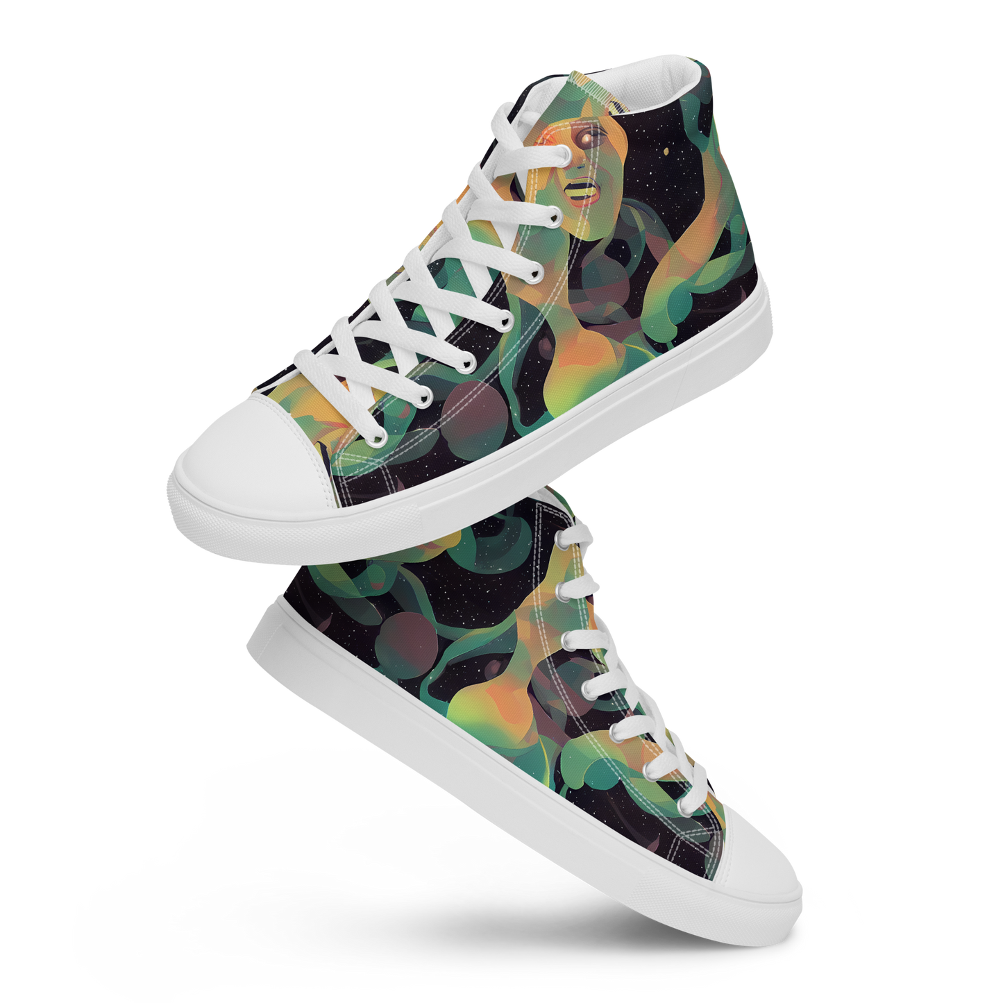 Men's High Top Canvas Shoes - Astral Rhythms