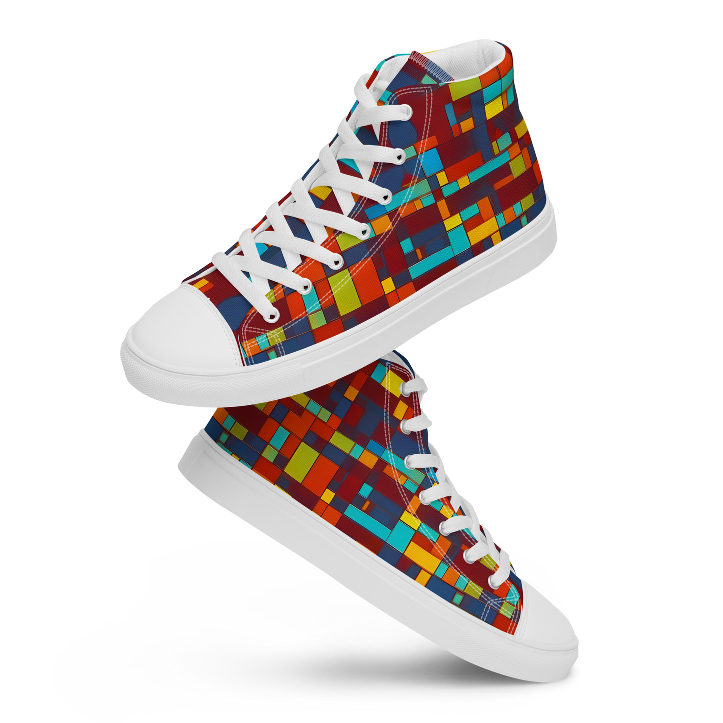Women's High Top Canvas Shoes - Astral Grid