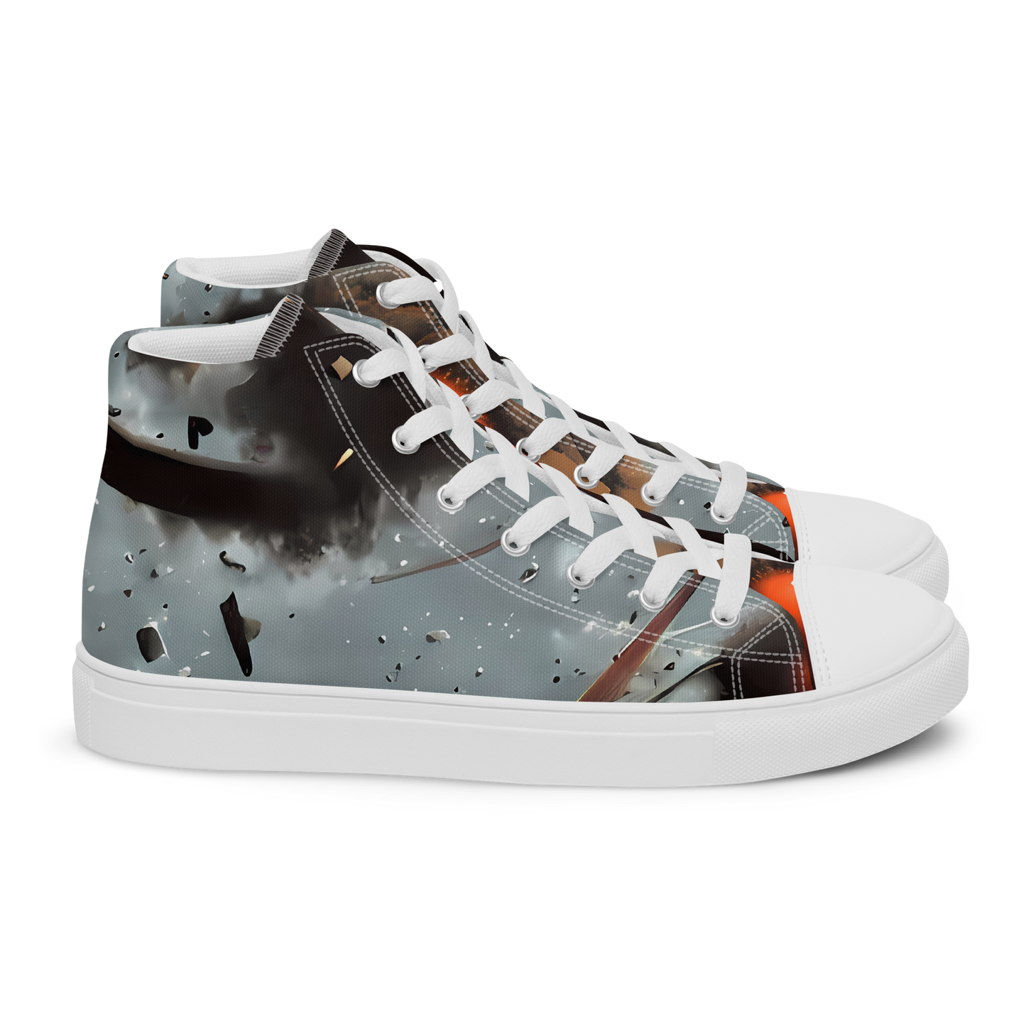 Men's High Top Canvas Shoes - Celestial Collision