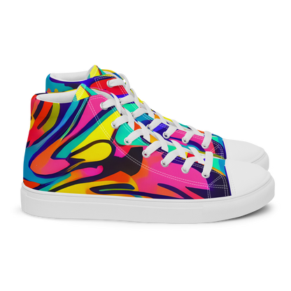 Men's High Top Canvas Shoes - Electric Ecstasy
