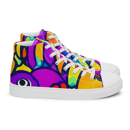 Men's High Top Canvas Shoes - Kaleido Fish