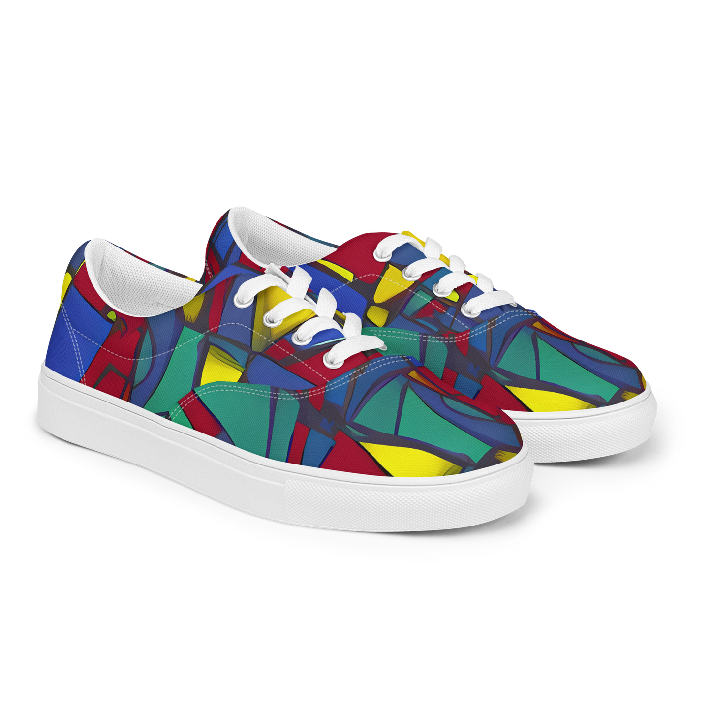 Men's Lace-Up Canvas Shoes - Vibrant Vexation