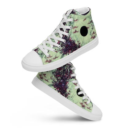 Men's High Top Canvas Shoes - Celestial Bloom