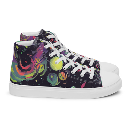 Men's High Top Canvas Shoes - Psychedelic Drift