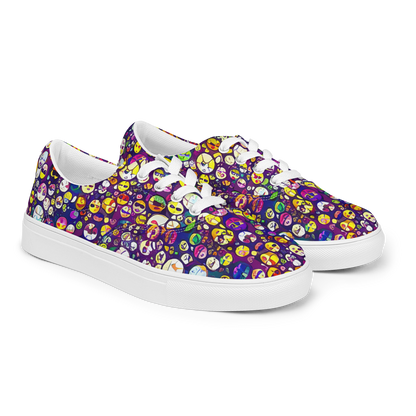 Women's Lace-Up Canvas Shoes - Mosaic Moods
