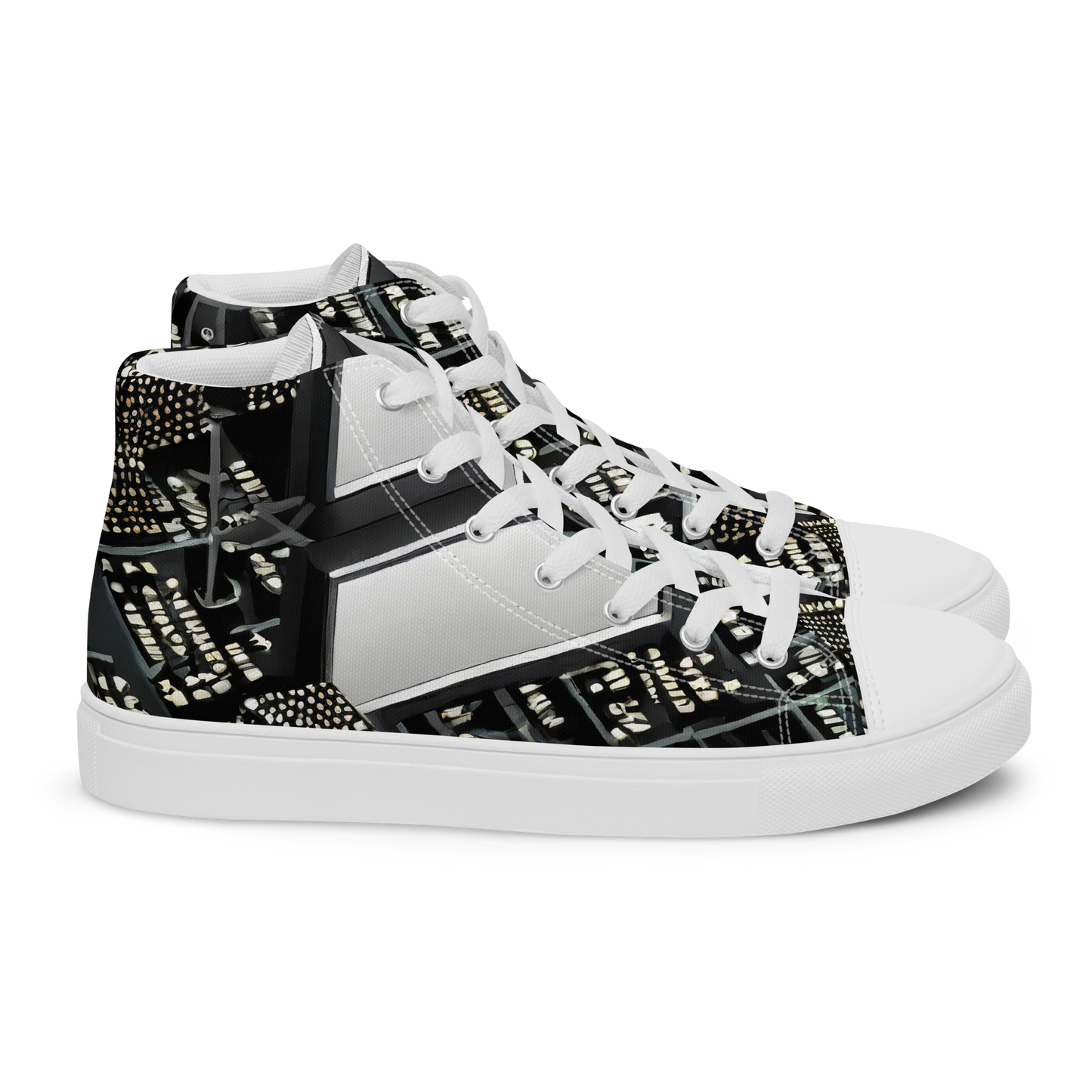 Men's High Top Canvas Shoes - Electro Essence