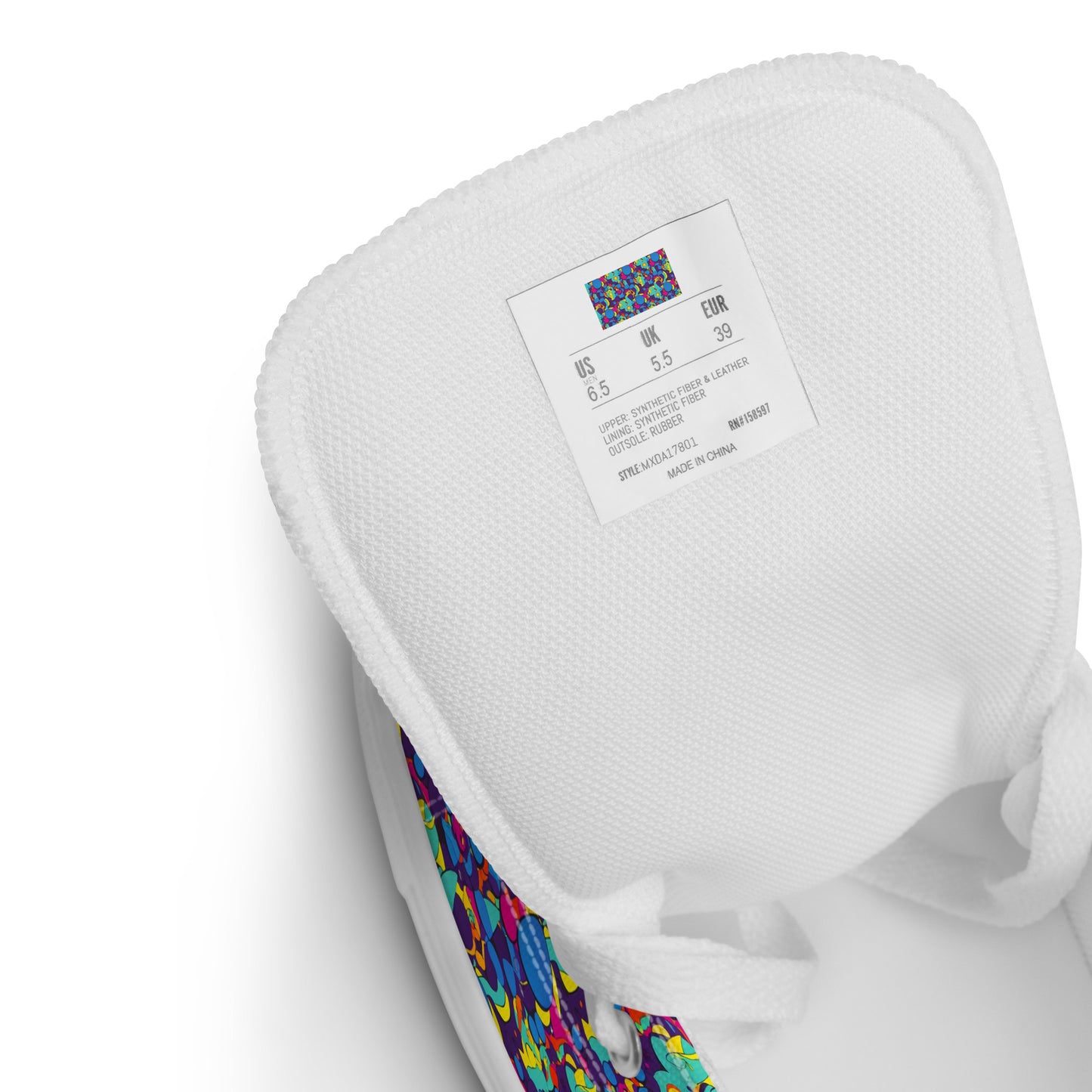 Men's High Top Canvas Shoes - Psychedelic Harmony
