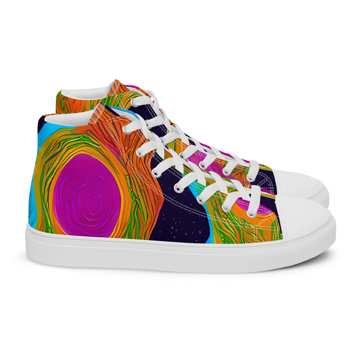 Men's High Top Canvas Shoes - Galactic Harmony