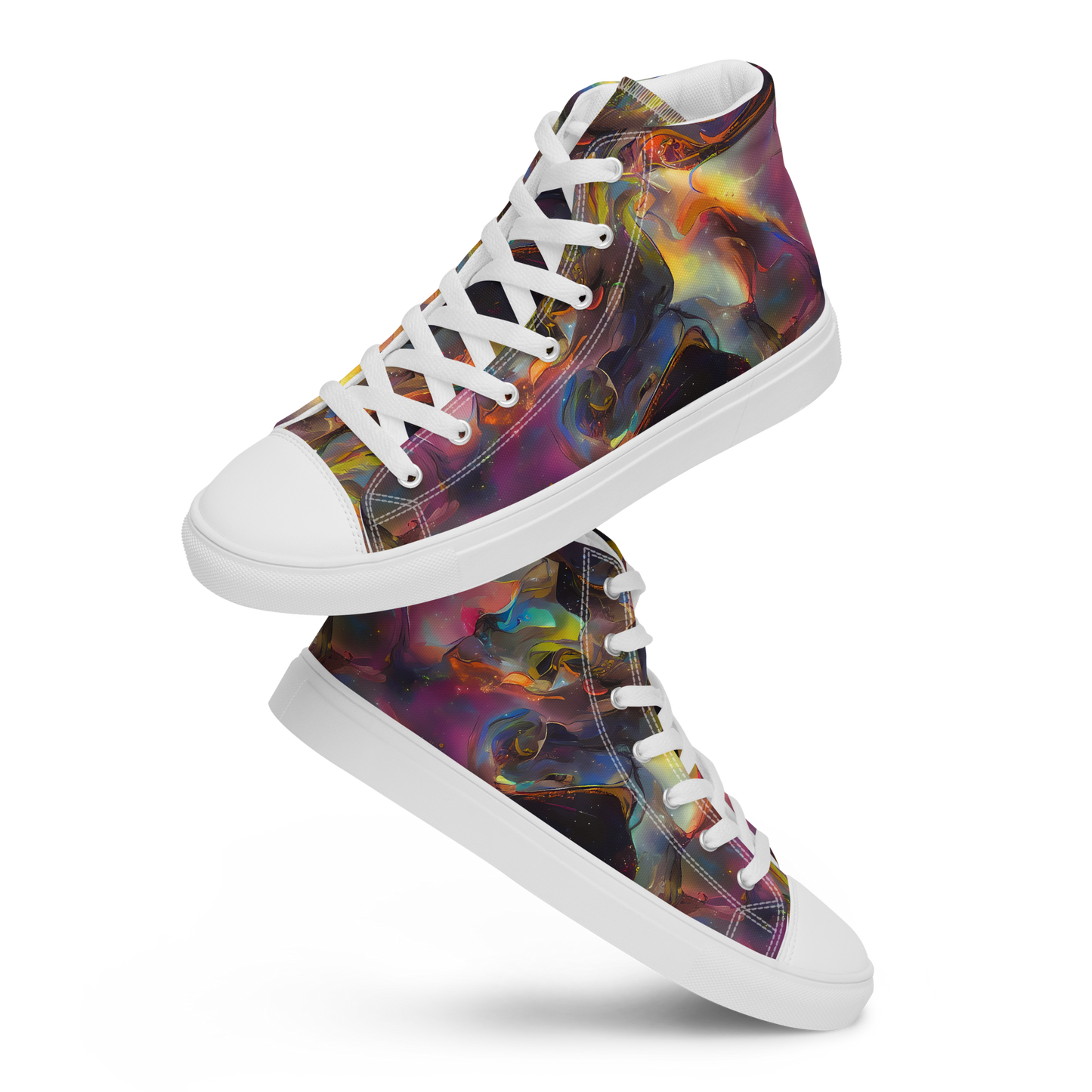 Men's High Top Canvas Shoes - Cosmic Fusion