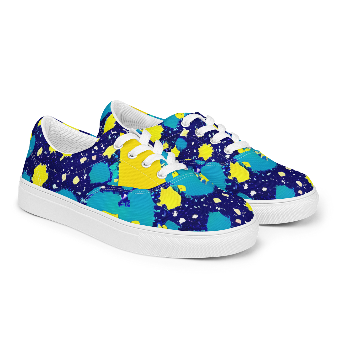Women's Lace-Up Canvas Shoes - Starburst Splash