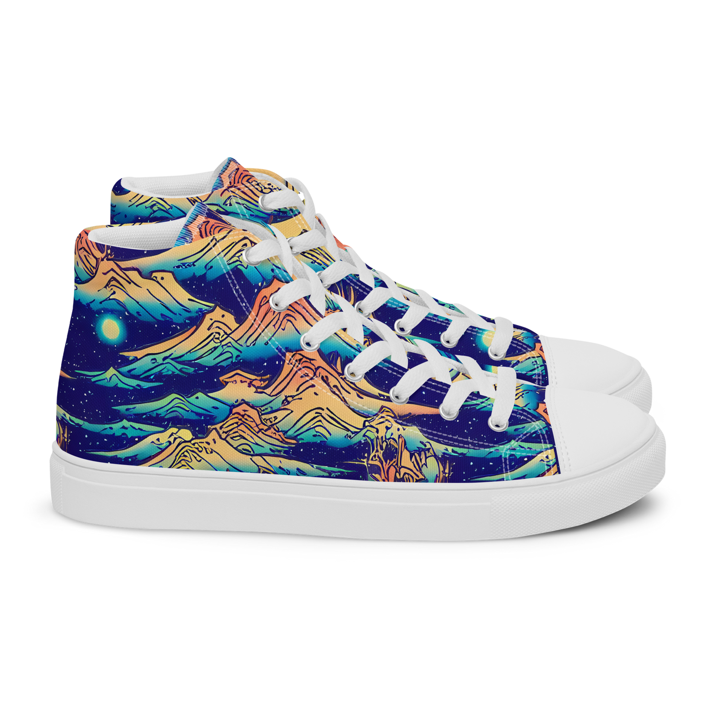 Women's High Top Canvas Shoes - Mystical Mountain Mirage