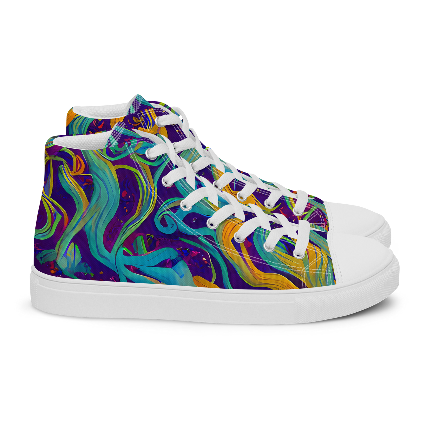 Men's High Top Canvas Shoes - Etherial Entwine