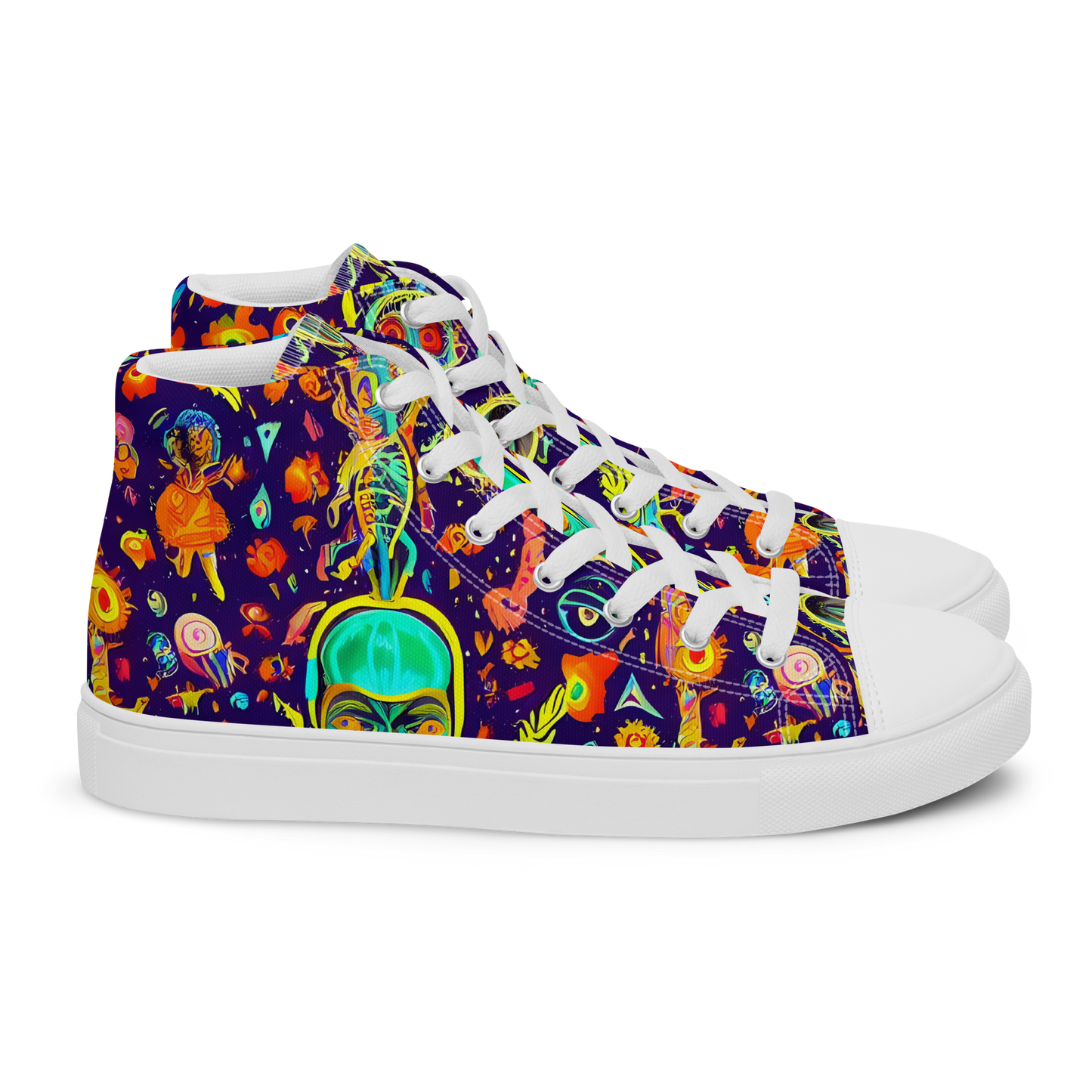 Men's High Top Canvas Shoes - Celestial Quirk