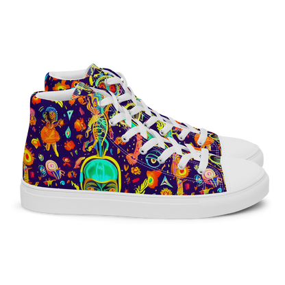 Men's High Top Canvas Shoes - Celestial Quirk