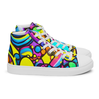 Women's High Top Canvas Shoes - Kaleidoscopic Flow