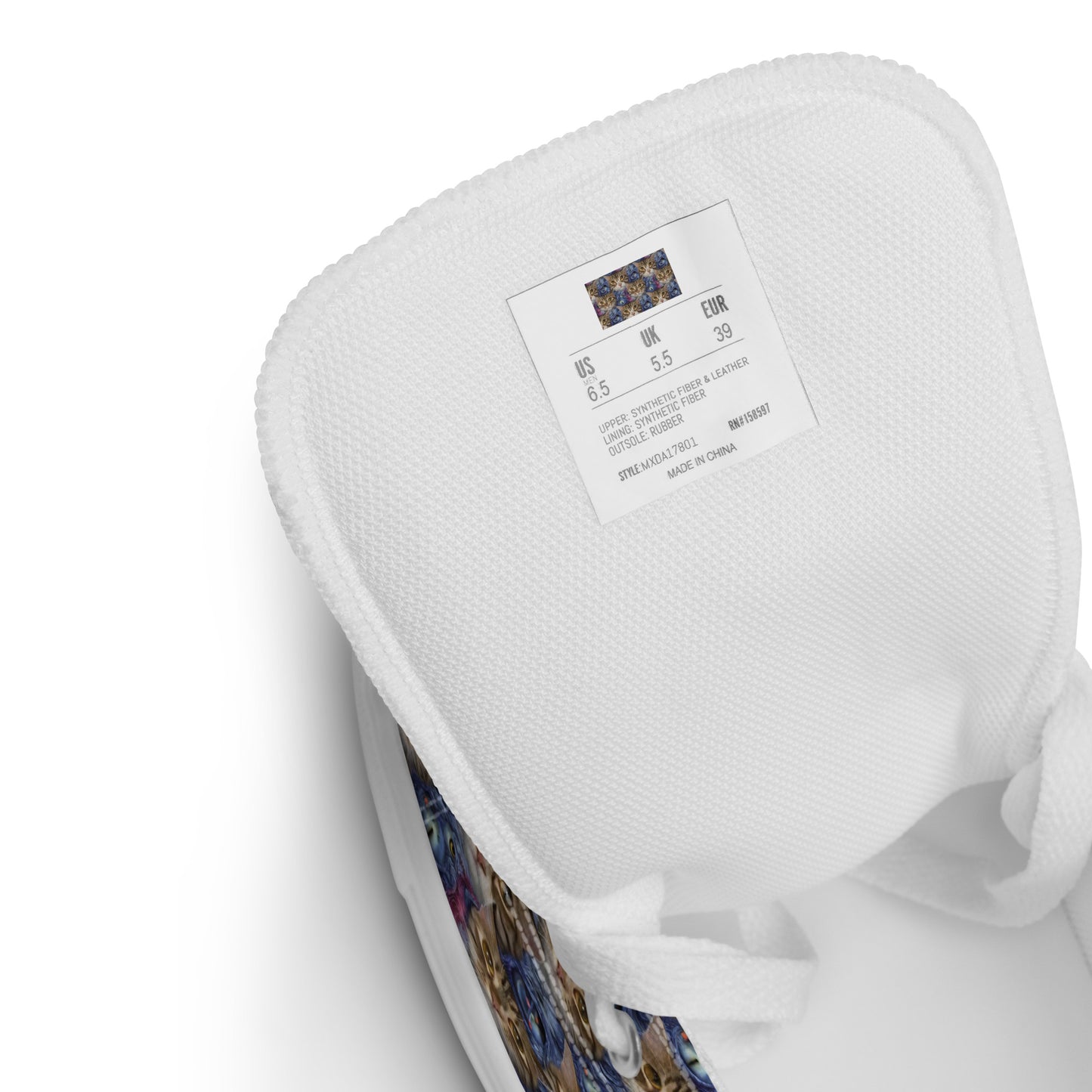 Men's High Top Canvas Shoes - Feline Fantasy