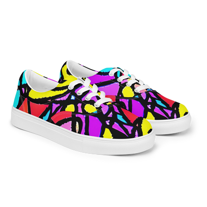 Women's Lace-Up Canvas Shoes - Radiant Chaos