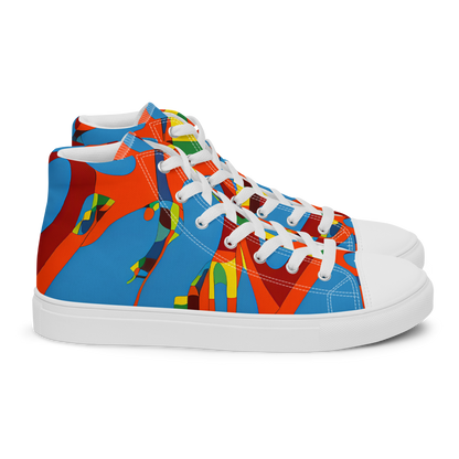 Women's High Top Canvas Shoes - Fire Ocean Fusion