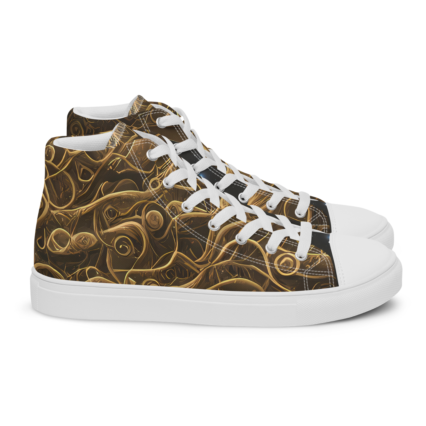 Women's High Top Canvas Shoes - Gilded Reverie