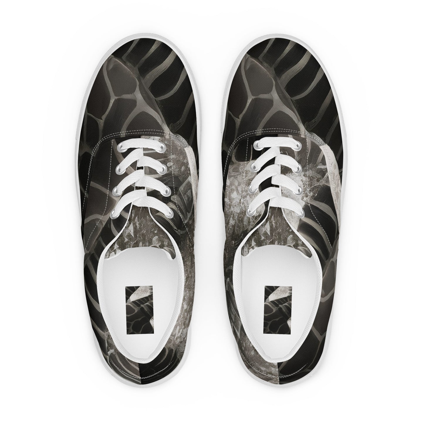 Women's Lace-Up Canvas Shoes - Serpent Symphony