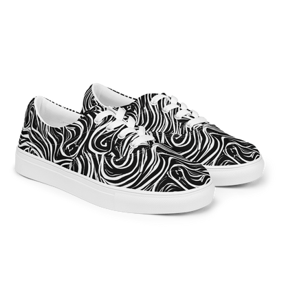 Women's Lace-Up Canvas Shoes - Inky Whispers