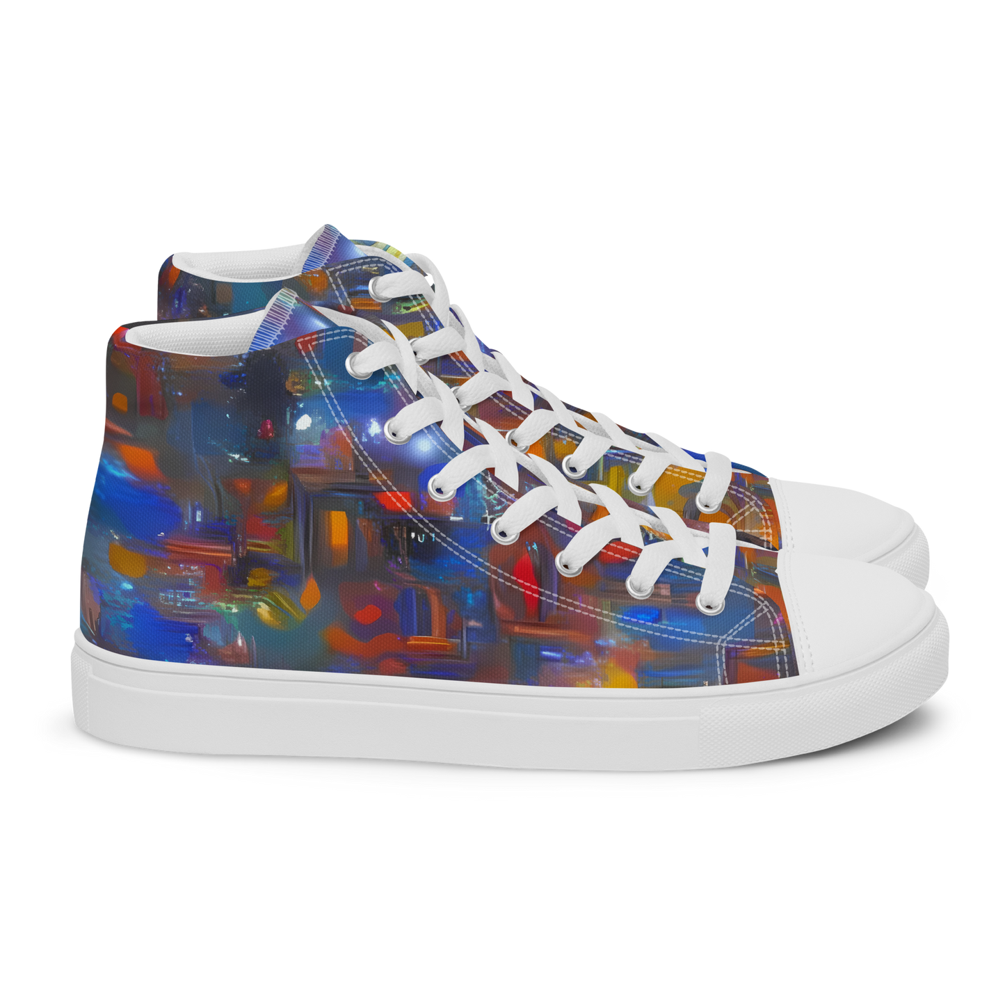 Men's High Top Canvas Shoes - Abstract Conflux