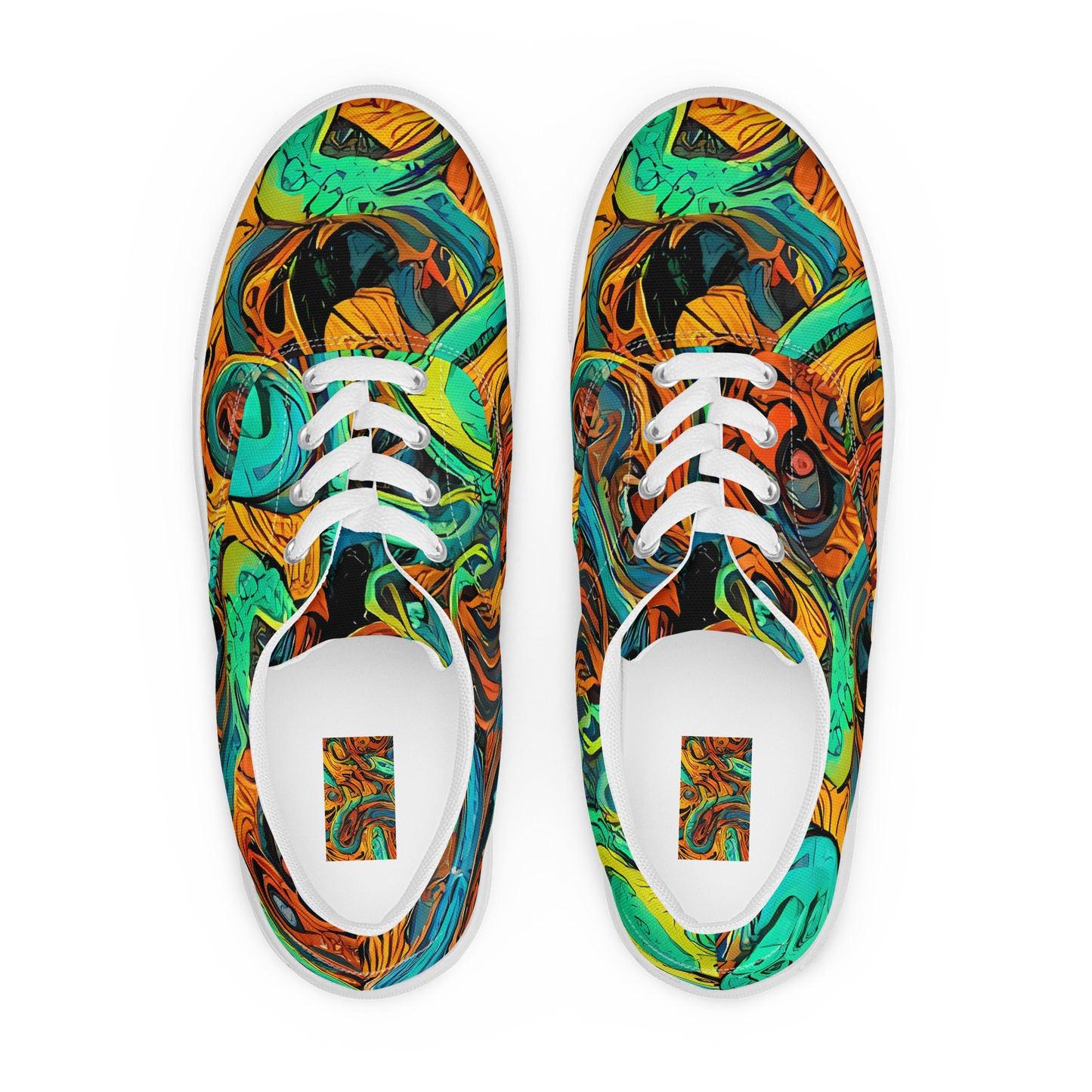 Women's Lace-Up Canvas Shoes - Flaming Mirage