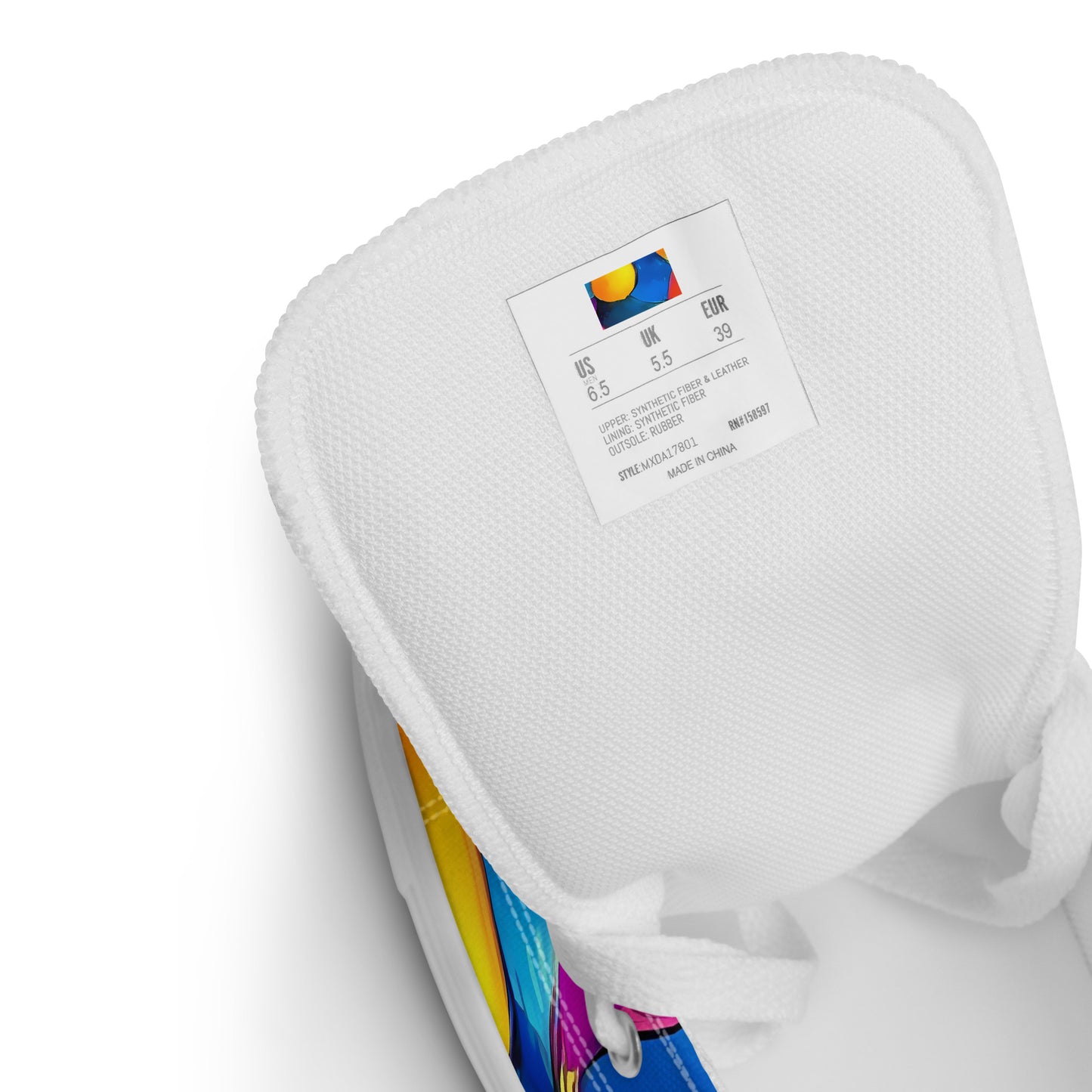 Men's High Top Canvas Shoes - Galactic Jigsaw