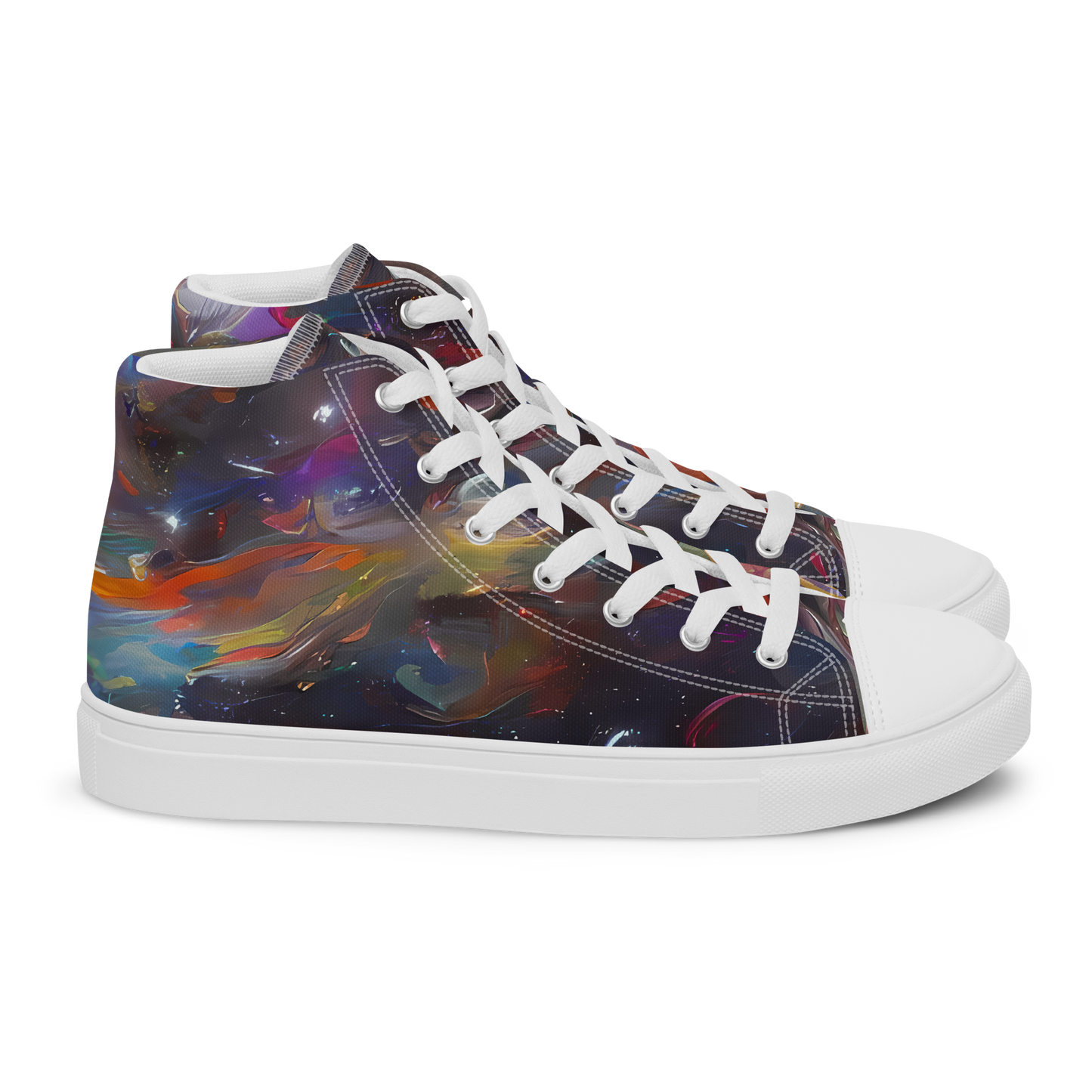 Women's High Top Canvas Shoes - Chromatic Flux